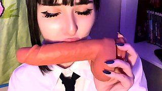 Webcam fun mature brunette with toys cum on cam