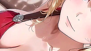 A Golden Blonde's Private Morning. From the Grand Bath to the Bedroom, She Kneels and Teases with a Lazy Gaze