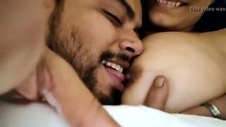 Cheating wife brother sucking natural boobs