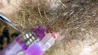 Bunny Vibrator Test Masturbation Pov Closeup Erected Big Clit Wet Orgasm Hairy Pussy 14 Min