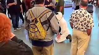 PLATINUM'S PATHETIC PET PUBLIC MUTT CRAWL FemDom