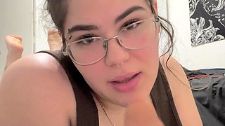 Skinny brunette MILF sucks and fucks a big cock