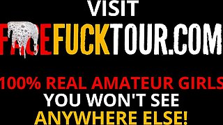 Submissive Slut's Big Tits Splashed with Cum from WILD Deep Throat