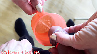 Blonde Axell Licks Ass, Sucks Cock, Takes a Shower of Gold