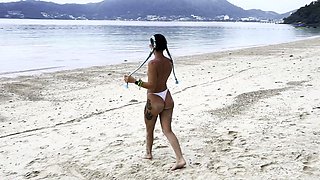 Naked slut Habibi naked on the beach (Phuket-Thailand) /