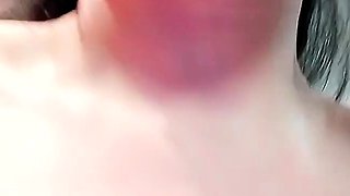 Cute amateur asian gives a wet blowjob