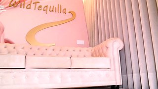 Shaved pussy blonde Tasha Reign with big boobs goes solo