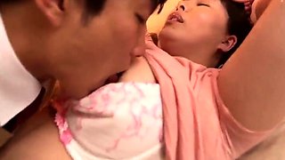 Asian milf with big breasts gets pumped full of young meat