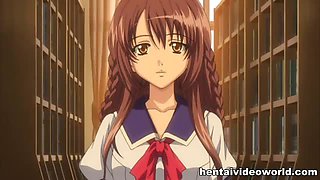 Anime big boobs school girl fucked in library
