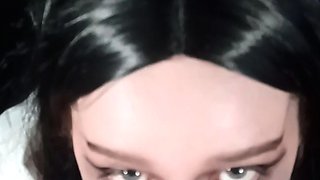 Homemade amateur riding cock cumshot swallow in lingerie