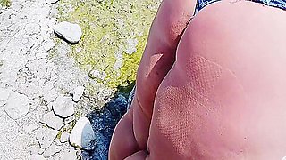 Beby Spanked Outside Into Submission On A Rock In Tight Jeans Shorts..waiting For Cock Dripping Wet Through Her Shorts 6 Min