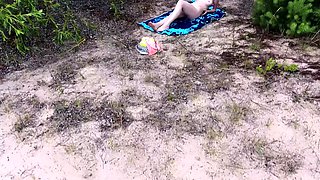 public beach masturbation with a really hot bikini chick