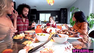 Alex Kane, Summer Col And Evelyn Payne In Legal-age Cutie Celebrating Thanksgiving On A Big Black