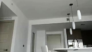 Vulva rubbing close up with blonde handling monster dildo