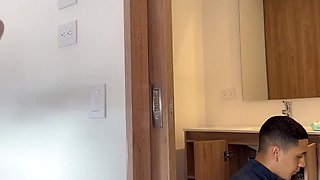 Threesome wild fuck with busty MILFs and a plumber