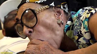 horny 77 Years old tattooed granny bbc butt fucked