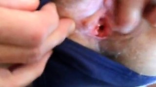 Hairy pussy girl gets fucked and filled with cum