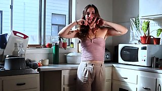 RealPorn Hairy Porn Babe Masturbating In Kitchen Part1