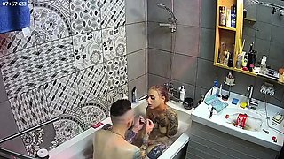 Sexy black amateur caught taking a shower on hidden cam