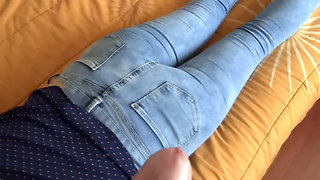 My Wife, Latin Stepmother Enjoys the Huge Cock of Her Student, She Masturbates, Big Cumshot on Ass with