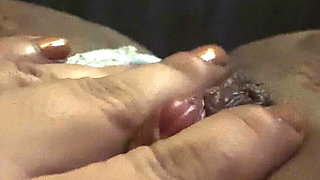 Girl play with her wet big clit