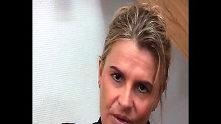 French Blonde MILF sucks cock and swallows cum in amateur session