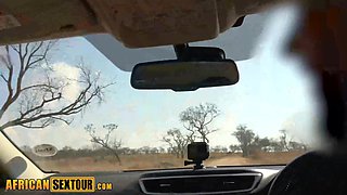 African teenage giving sucking cock in the car