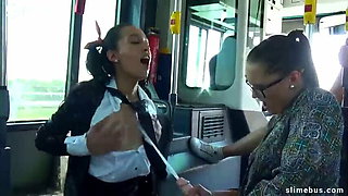 Sexy Babes In Public Bus