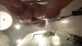 Webcam Under Bath. Girlfriend After Sex in Shower