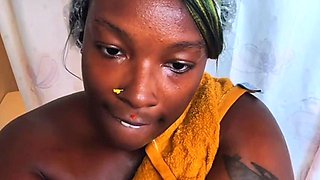Amateur Ebony Shower Tease!!