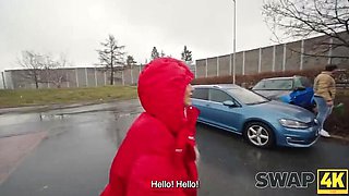 Wife Swap Threesome - Big White Cock Stretches Her Tight Pussy - HD 1080p