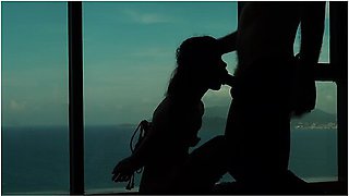 Artistic Silhouette - Tied Up Asian Teen Sucking Dick With An Ocean View - Baebi Hel
