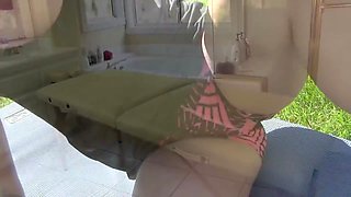 Mike Hunt, Romeo Price And Mikki Lynn - Blonde Athlete Gets Her Legs Spread And Her Pussy Stretched By Masseur