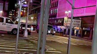 Amateur hottie fucked outdoor in public