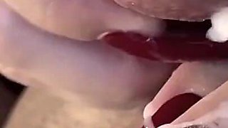 MILF Penetrates Pierced Cock with Her Long Nails, Handjob BDSM Femdom