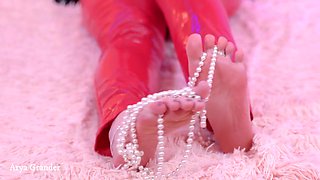 Arya Grander Oily Feet Teasing 4k Video. Slowly Romantic Foot Fetish Relax Masturbation
