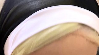 Real blonde amateur giving a POV blowjob