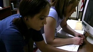 Amateur blonde is giving oralsex to a loving brunette