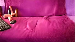 Shemale tranny enjoying solo masturbation