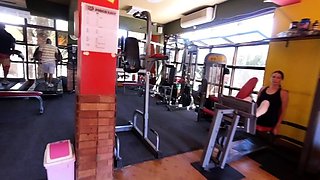 Non stop blonde with big boobs cock jerks off on the bed