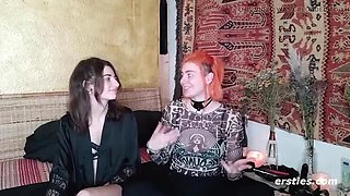 German Amateur Lesbian BDSM with Zora and Desiree - Hot Wax Fetish and Big Natural Tits