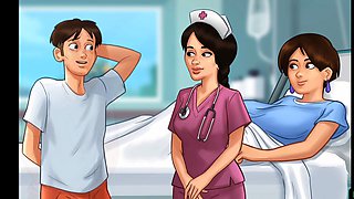 Curvy doctor gives a deep throat in summertime saga gameplay