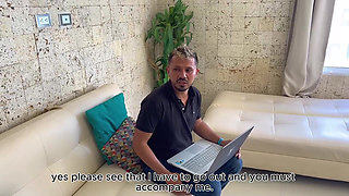 Business Trip with My Employee Gets Out of Control and I Cum on Her Tits