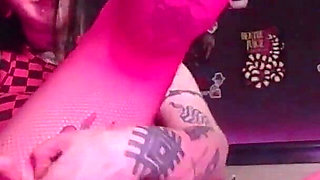 Sexy Emo Girl Ripoff Pink Fishnets