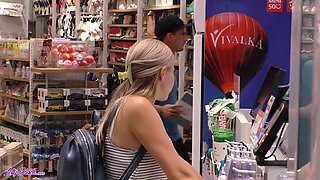 Young blonde shares intense remote vibrator fun