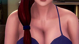 Murmur 23 - Shinigami Lollipop Masturbation on Dining Table Then Adam Presses Helans Huge Boobs in Club