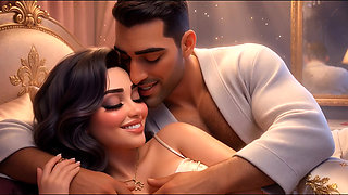 A Muslim man and a Jewish wife, with her cuckold  Christian husband watching her being fucked.