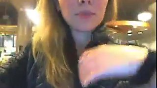 Flashing cafe: Big Tits, Amateur  Public Nudity Porn