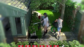 Naughty Neighbors - V0.53 - John Denvers Fucks Nikki and Swallows Cum - Big Tits, Amateur, HD