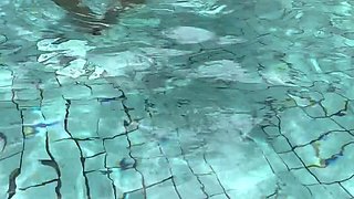 Naked MILF in Swimming Pool on Bali Island